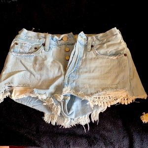 Multiple button up Jean shorts
